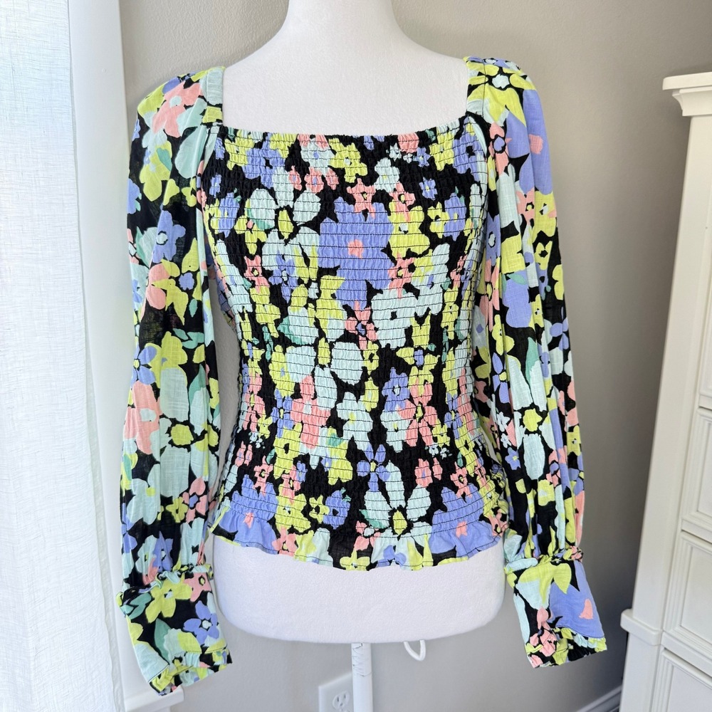 Free People Floral Printed Crop Top